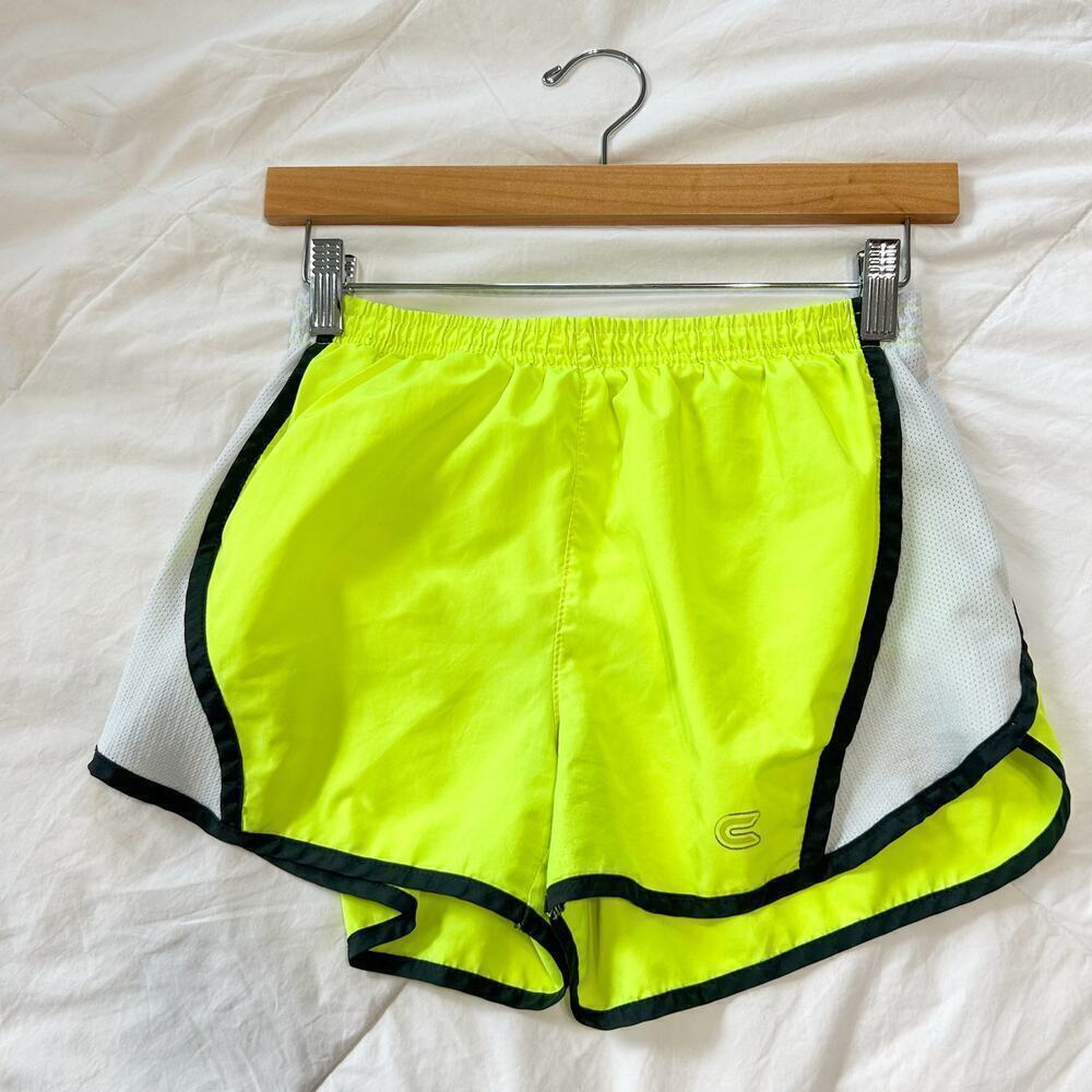 Colosseum Neon Yellow Running Shorts Size Small Athletic Track Gym Breathable